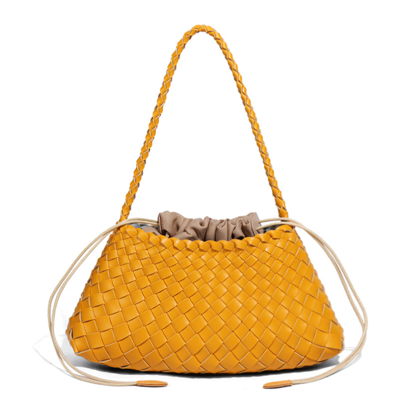 Women's French Fashion Hand-woven Portable Vegetable Basket Shoulder Bags