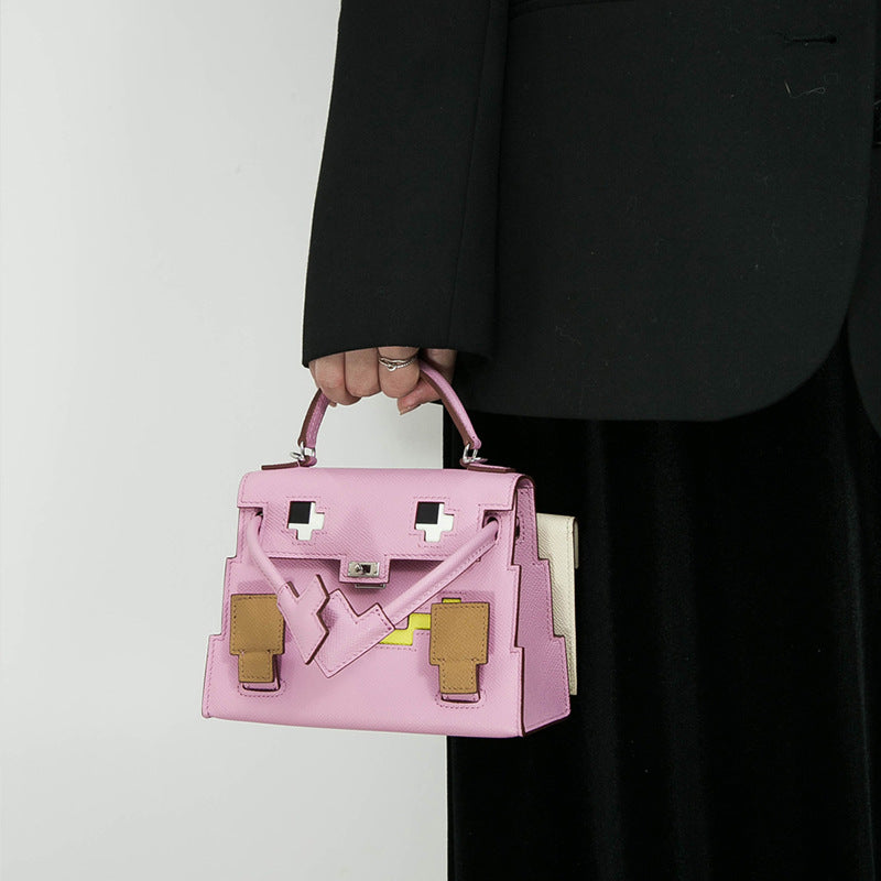 Women's Kelly Cartoon Smiling Face Mosaic Doll Crossbody Bags