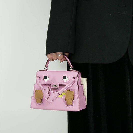 Women's Kelly Cartoon Smiling Face Mosaic Doll Crossbody Bags