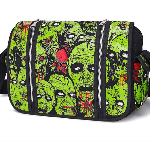 Women's American Large Capacity Skull Fluorescent Printing Crossbody Bags
