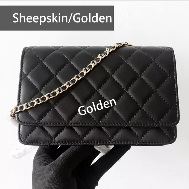 Fashion Simple Female Designer High Quality Genuine Leather Chain Crossbody Bags