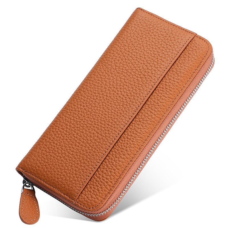 Leather Long Swiping Top Layer Fashion Men's Wallets
