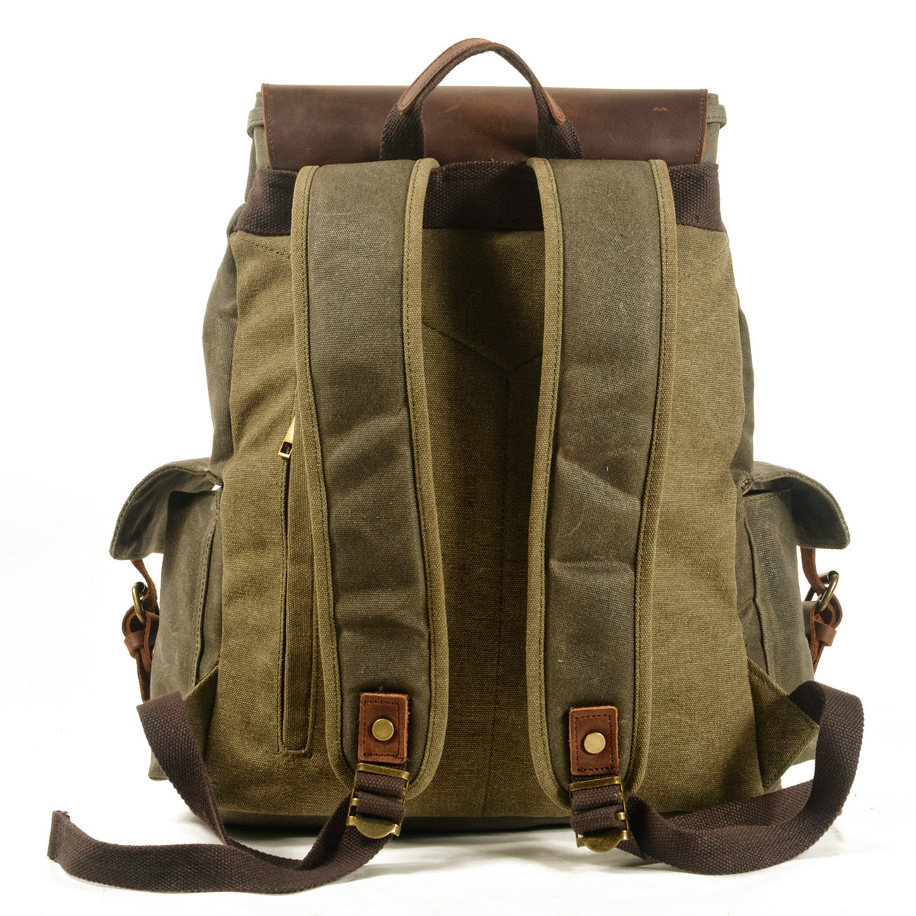 Men's Trendy Computer Oil Wax Matching Hide Backpacks