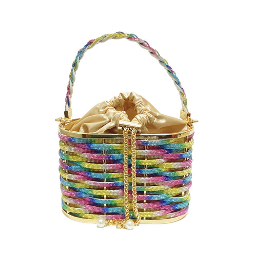 Women's Retro Shiny Diamond Rhinestone Chain Dinner Handbags