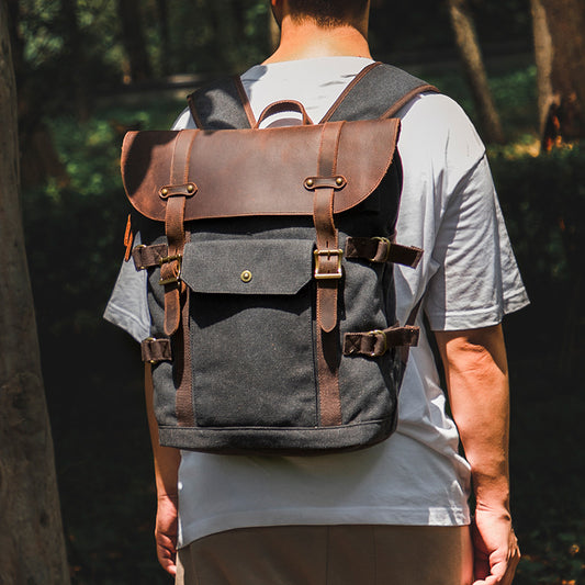 Men's Master Canvas Fashion Computer Retro Crazy Backpacks