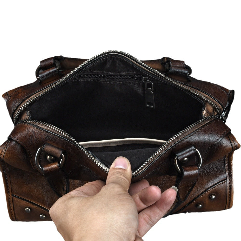 Women's Tree Height Leather Hand-rub Color Fashion Handbags