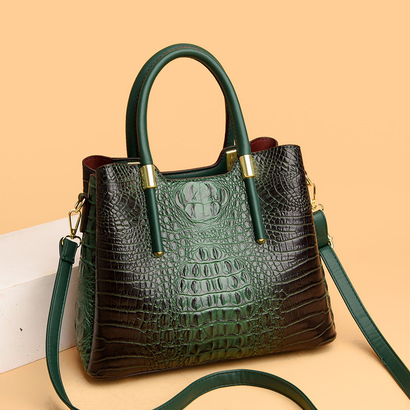 Women's Trendy Female Crocodile Pattern Fashion Handbags