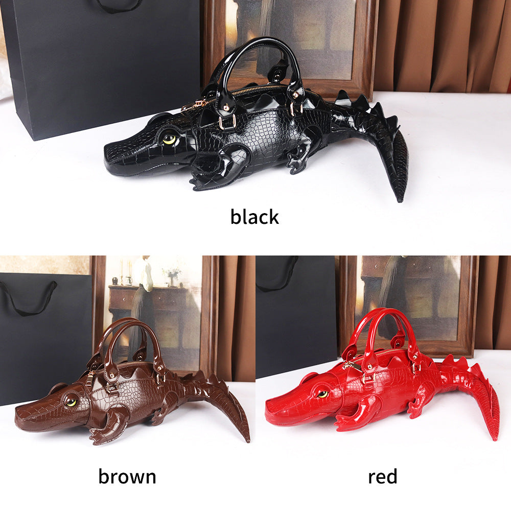 Women's Funny Personality Niche Cute Pet Stuffed Crocodile Bags