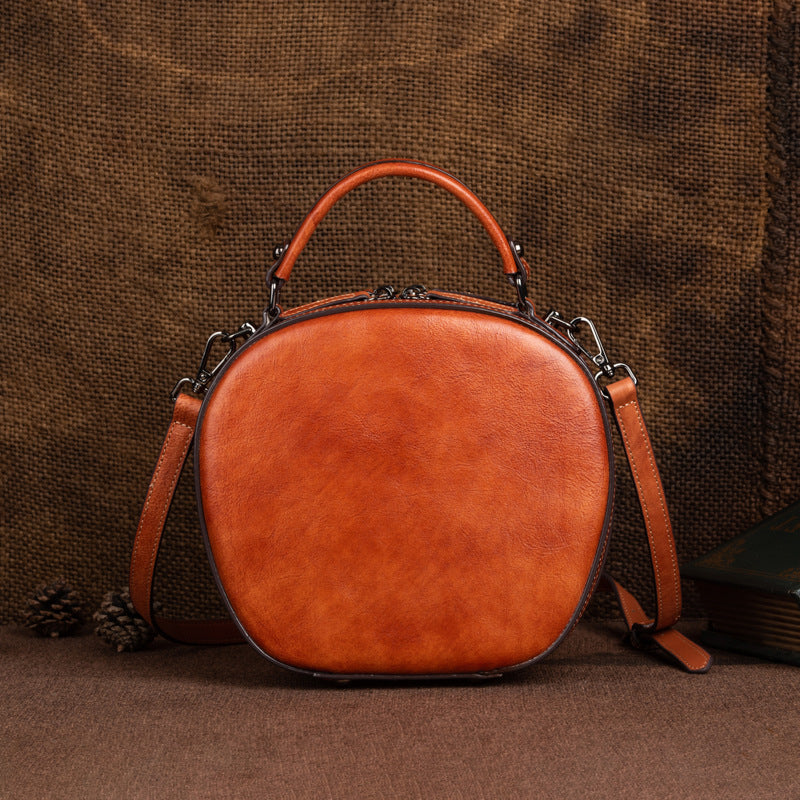 Women's Vegetable Tanned Leather Cowhide Portable High-grade Retro Shoulder Bags