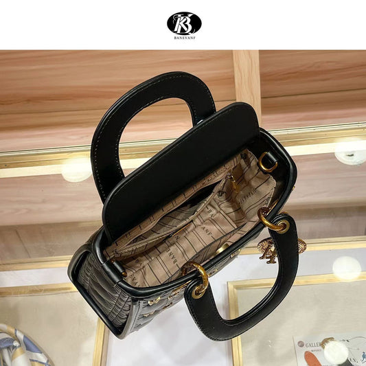 Princess Barney Diana Genuine Leather Diamond Crossbody Bags