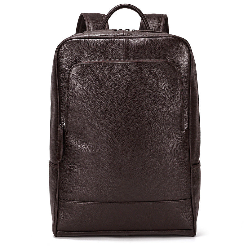 Classic Men's Simple Fashion Leather Cowhide Backpacks