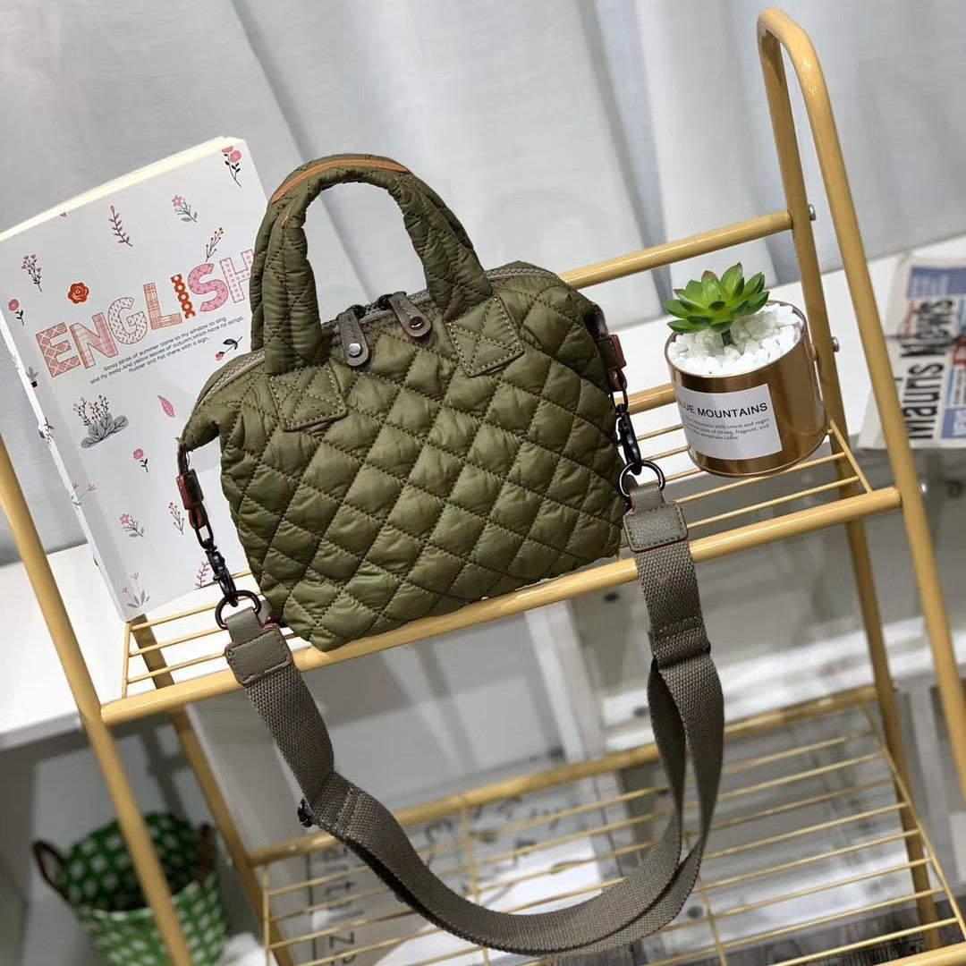 Diamond Korean Style Space Cotton Textured Nylon Cloth Fashion Crossbody Bags