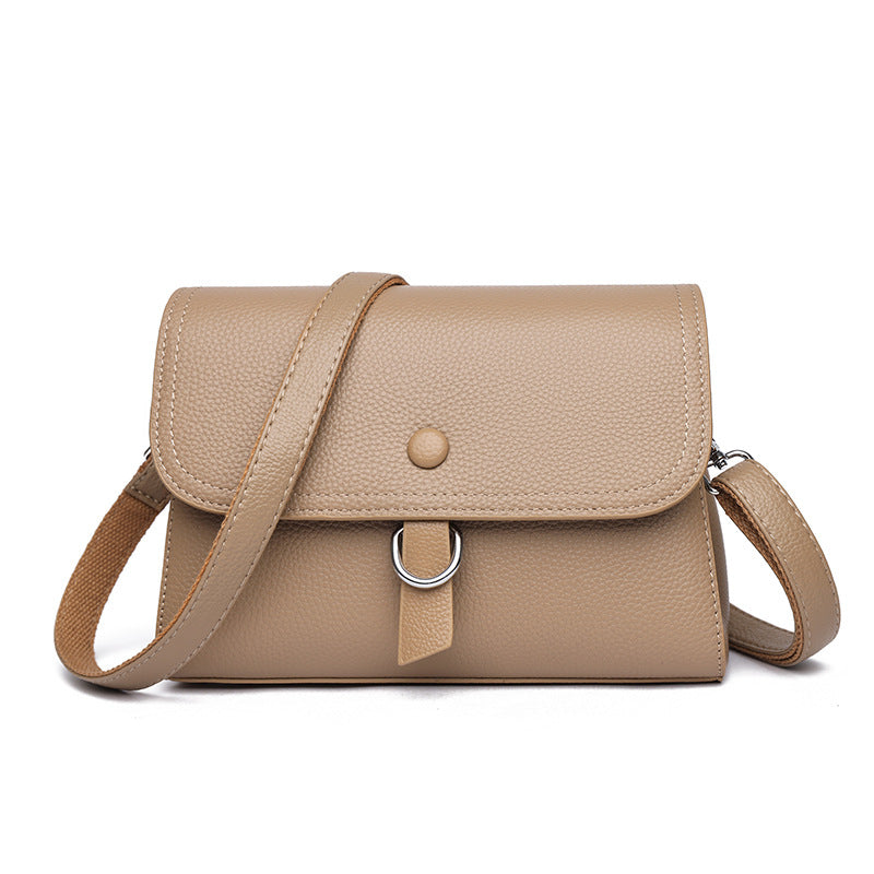 Women's Fashionable Solid Color Genuine Leather Texture Crossbody Bags