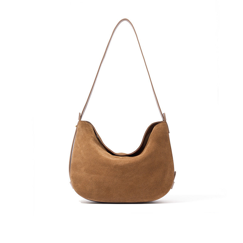 Women's Fashion Retro First Layer Frosted Underarm Crossbody Bags