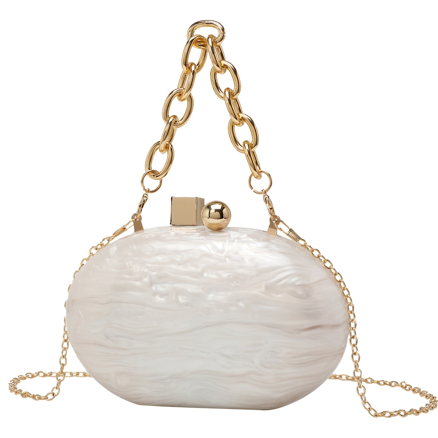 Beautiful Oval Acrylic Fashion Chain Hand Evening Bags