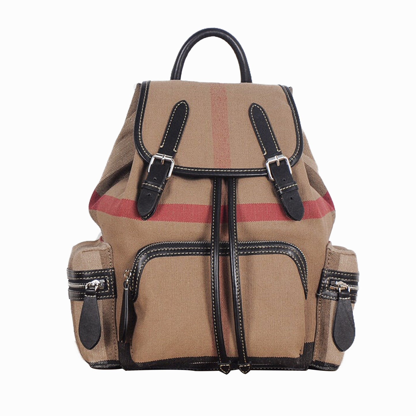 Women's Live Jute Canvas With Cowhide Big Backpacks