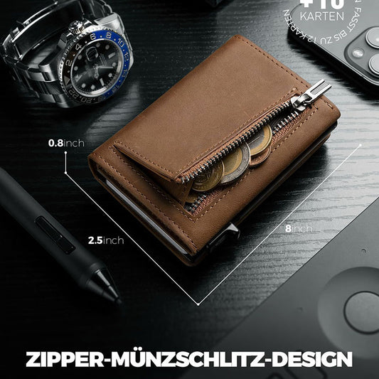 Men's Magnetic Retro Crazy Horse Leather Simple Men's Wallets