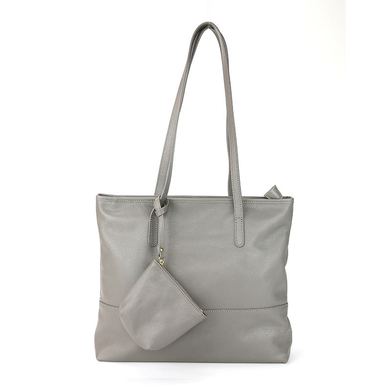 Women's Korean Leather Large Capacity Simple First Shoulder Bags
