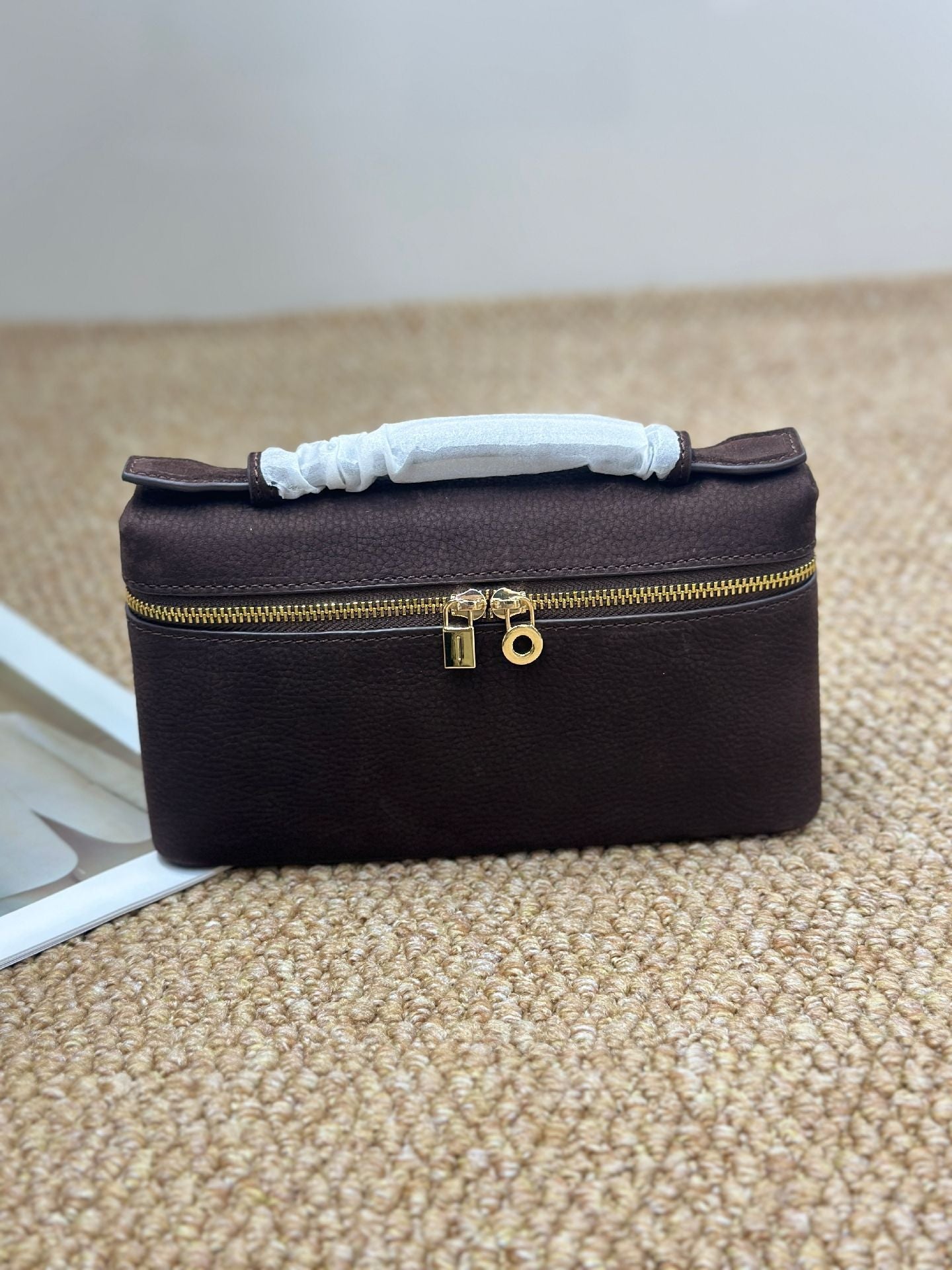 Women's Quality Lunch Box Matte Suede Genuine Crossbody Bags