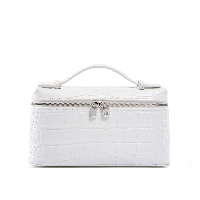 Women's Cowhide Crocodile Pattern Lunch Box High-grade Bags
