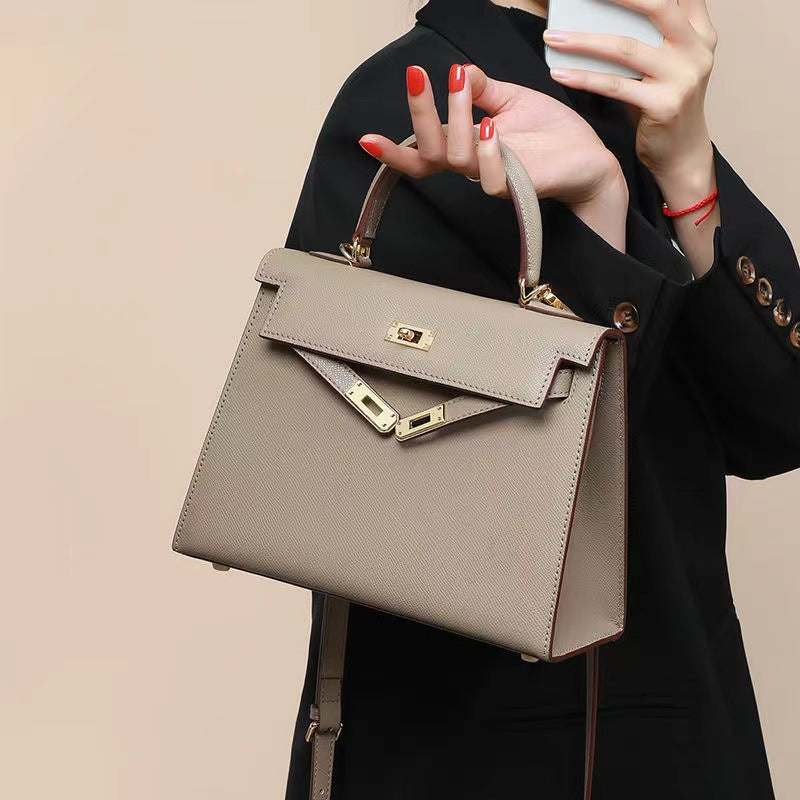 Women's Summer Versatile Genuine Leather Kelly Shake Shoulder Bags