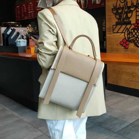 Large Capacity First Layer Cowhide Korean Backpacks