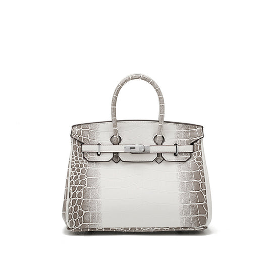 Crocodile Pattern Sier High-grade Large Capacity Handbags
