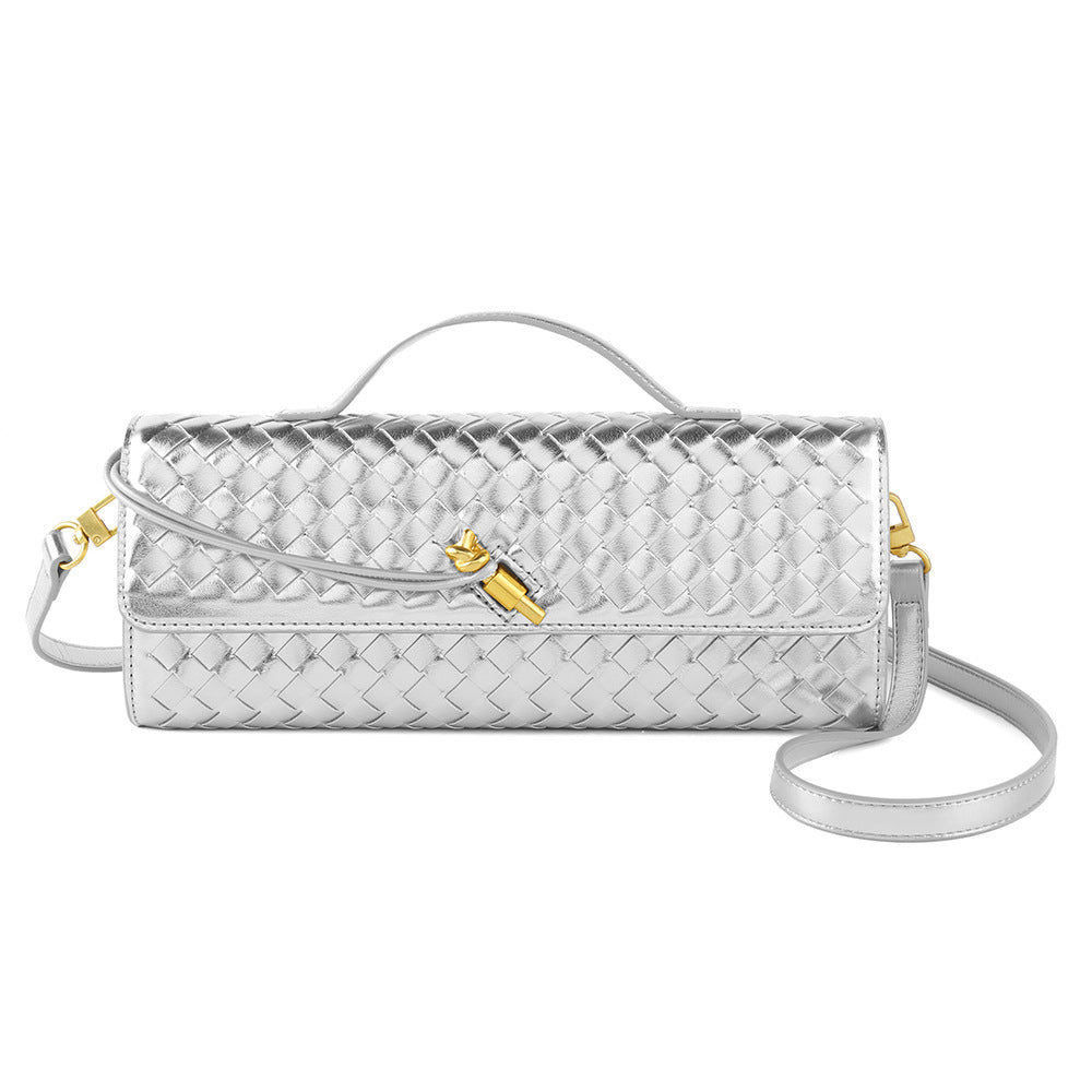 Popular Woven Dinner Baguette File Horizontal Handbags