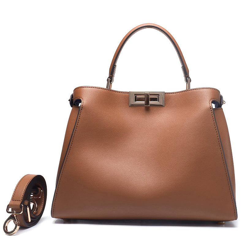 Women's Genuine Leather Professional Style Temperament Rotating Handbags