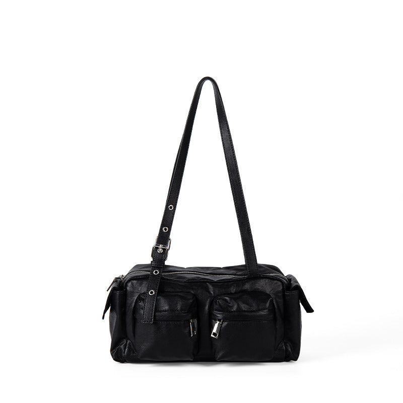 Women's Retro Stylish Motorcycle Korean Style Simple Shoulder Bags