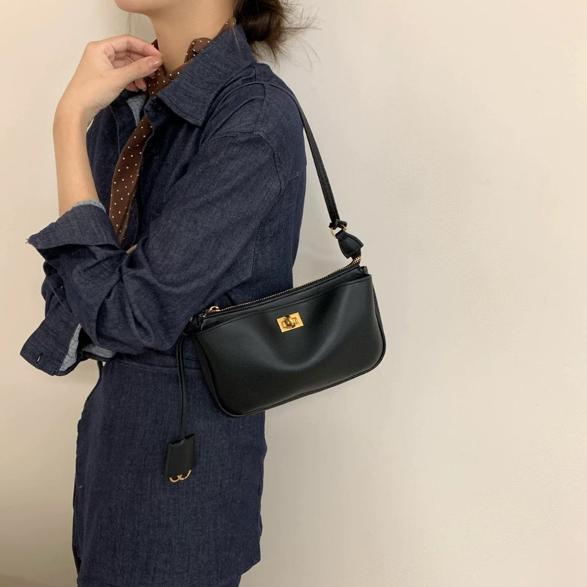 Women's Fashion Genuine Leather High-grade Underarm Kelly Crossbody Bags