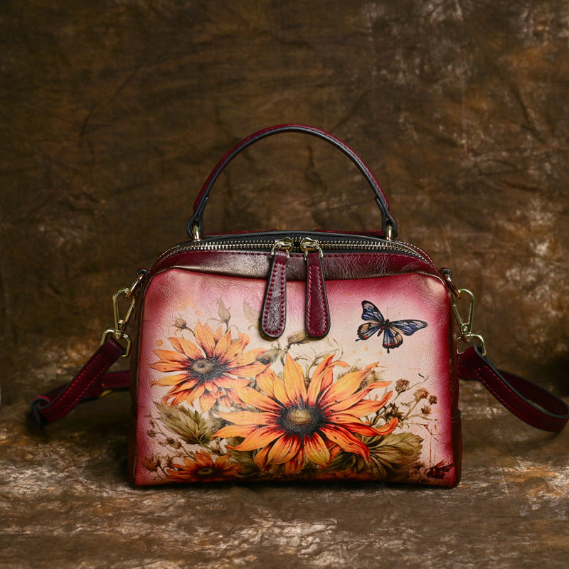 Women's Fashion Textured Retro Painted Niche Handbags