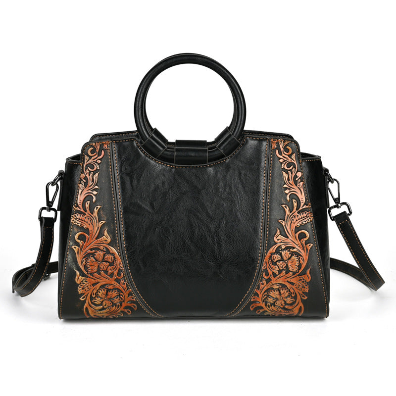 Pretty Glamorous Women's Leather Floral Pattern Bags
