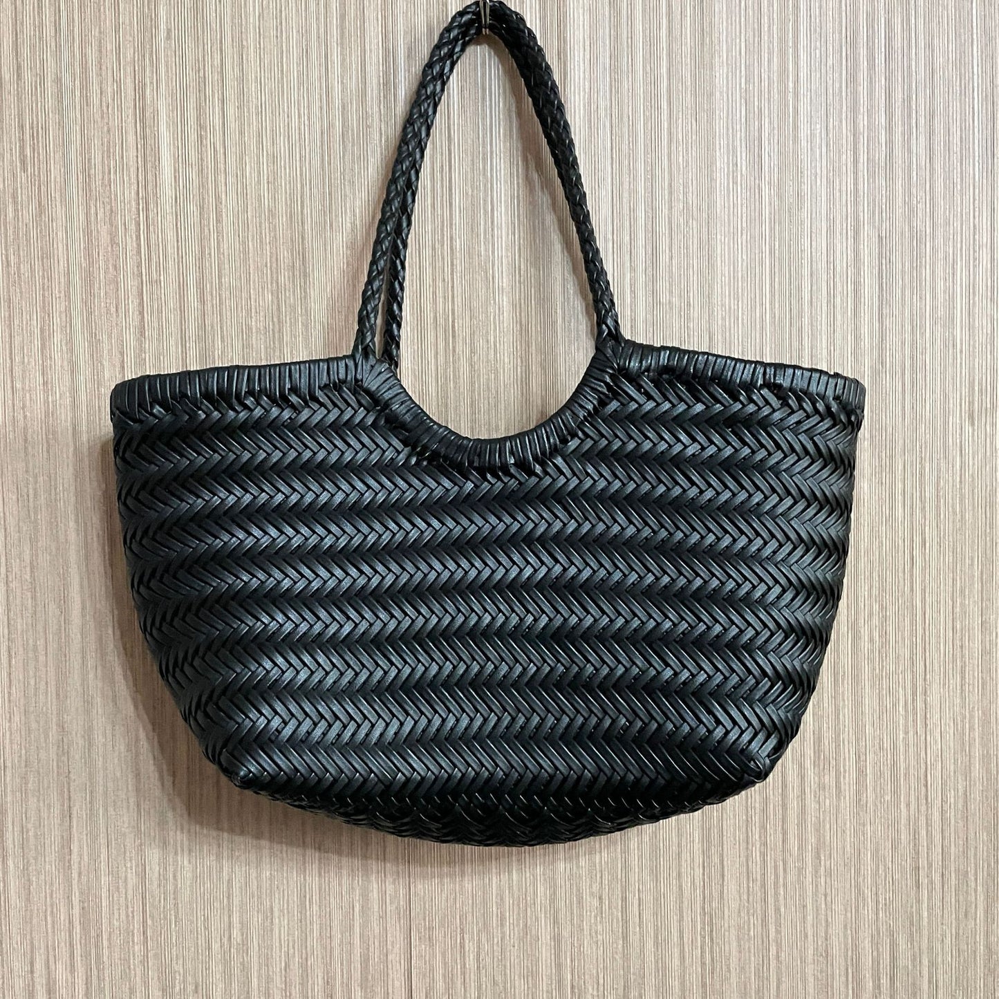 Women's Retro Woven Authentic Leather Weave Vegetable Handbags
