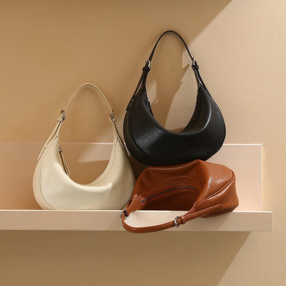Women's Leather Commuter Dumpling Genuine High-grade Light Luxury Bags