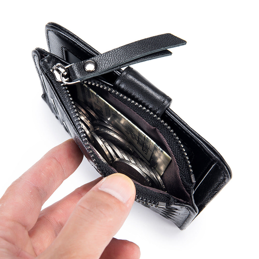 Women's Short Sheepskin Money Genuine Leather Classic Purses