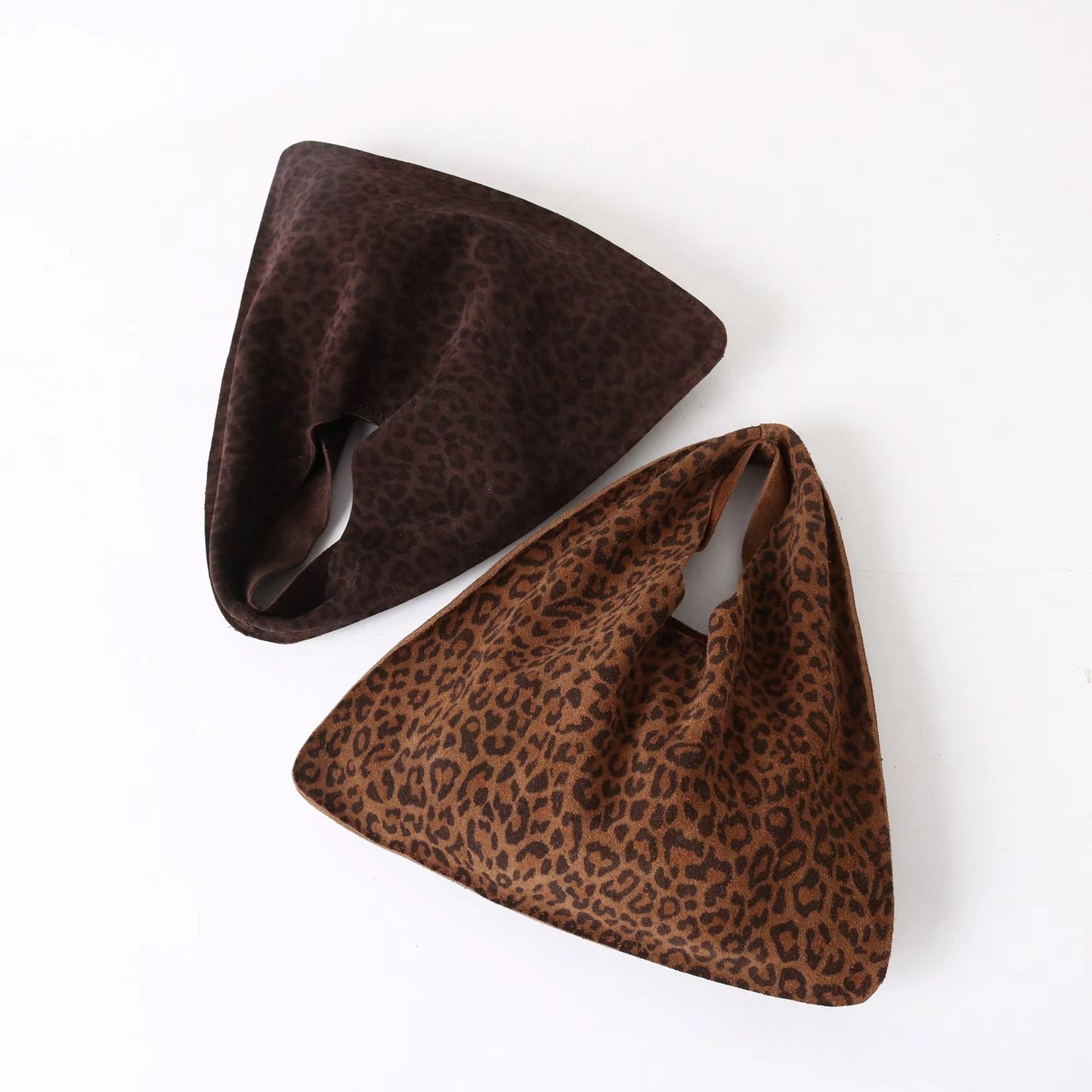 Leopard Print Cowhide Triangle Fashion Hand Handbags
