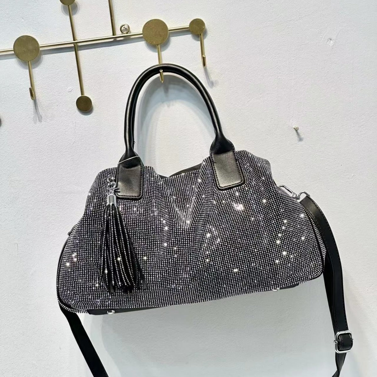 Women's Rhinestone Fashion Shiny Large Capacity Handbags