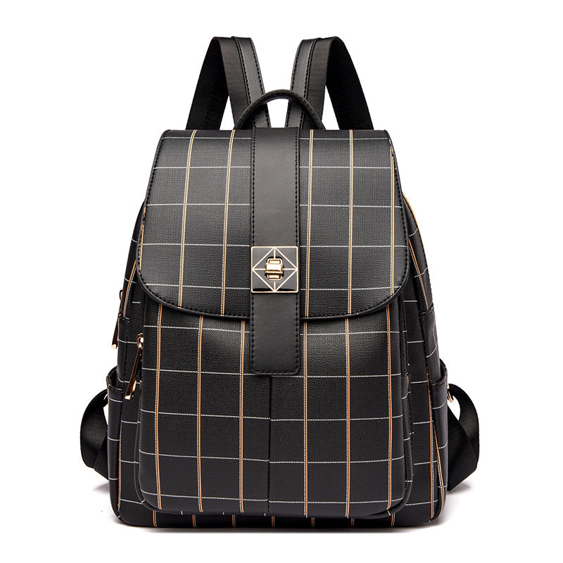 Korean Style Fashion Soft Leather Large Backpacks