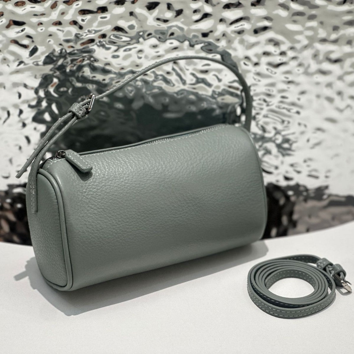 Women's Five Nine Pencil Box First Layer Cowhide High-grade Crossbody Bags