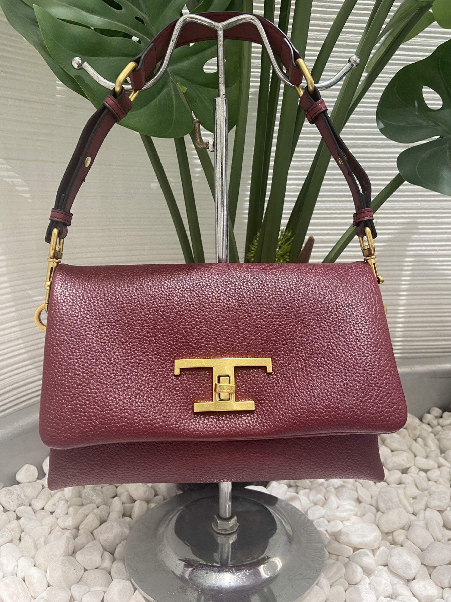 Women's Lychee Pattern Cow Leather Cloud Underarm Shoulder Bags