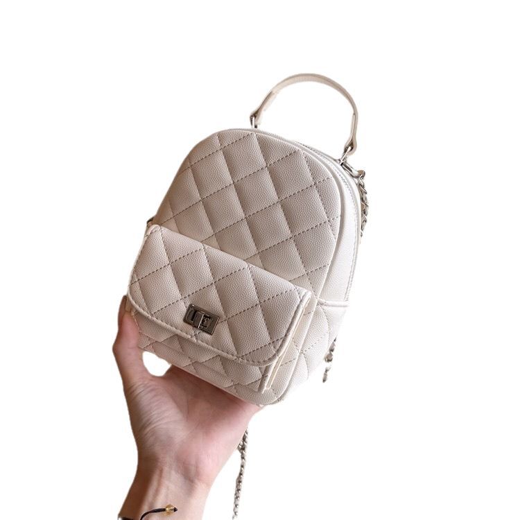 Women's High-grade Niche Rhombus Korean Fashion Chain Backpacks