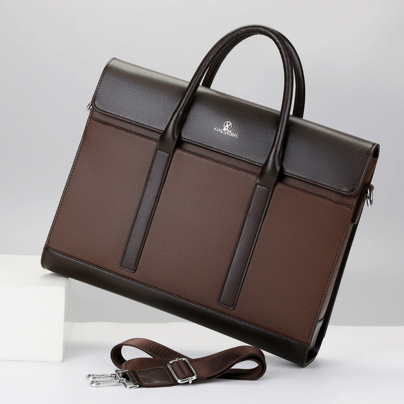 Men's Cool Kangaroo Business Computer Authentic Leather Men's Handbags