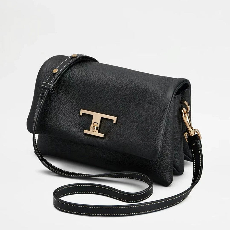 Women's Lychee Pattern Cow Leather Cloud Underarm Shoulder Bags