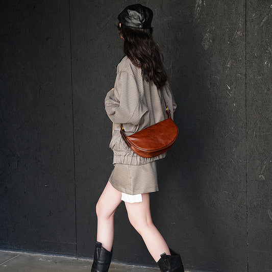 Women's High Sense Leisure Commute Retro Leather Crossbody Bags