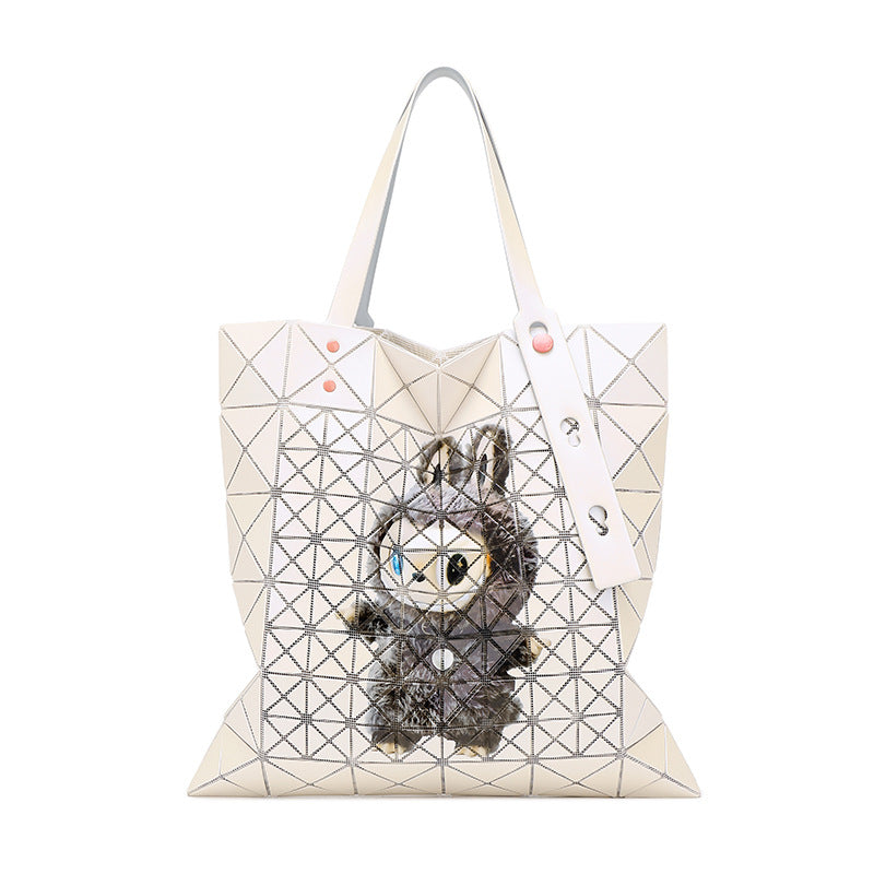 Diamond Quilted Color Nail Large Capacity Tote Bags