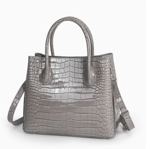 Women's Genuine Leather Crocodile Pattern High-grade Large Handbags