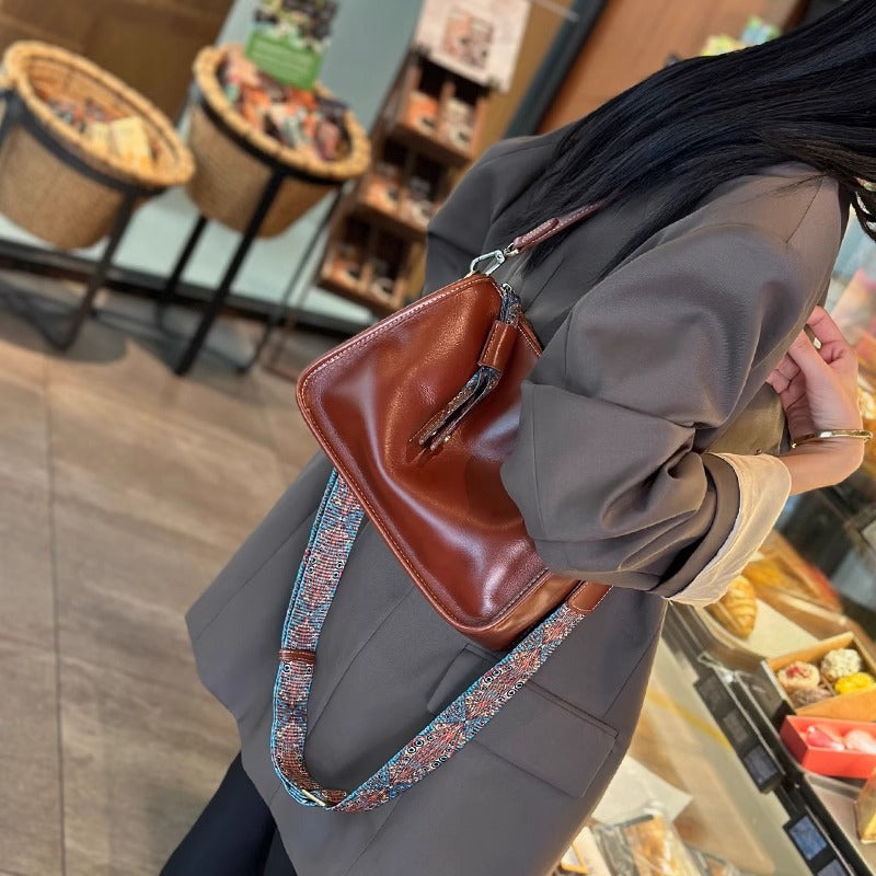 Women's Genuine Leather Underarm Large Capacity Soft Wide Bags