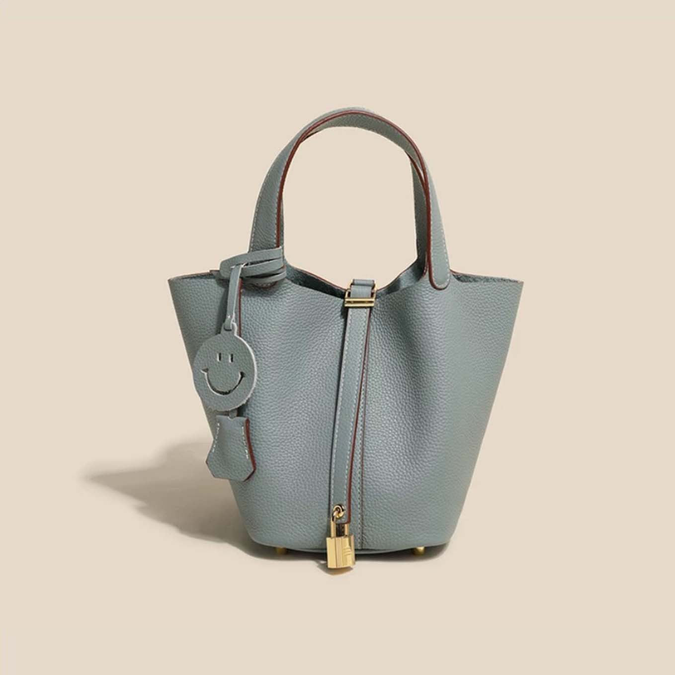 Women's Layer Cowhide Vegetable Basket Versatile Genuine Handbags