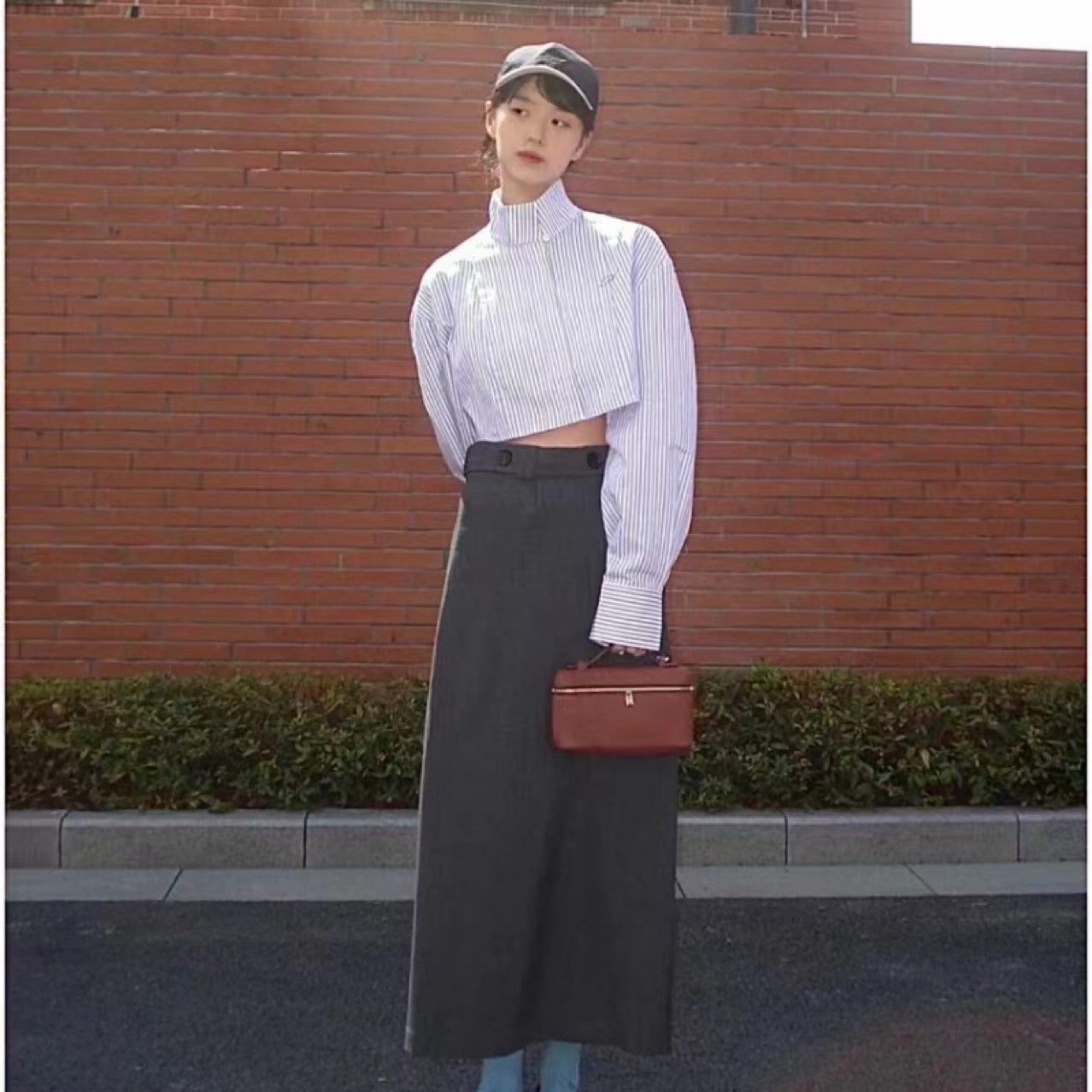 Women's Leather Lunch Box Kelly Lychee Pattern Crossbody Bags